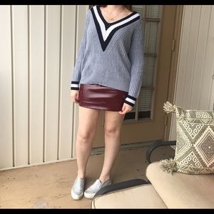 Joan Vass Deep V Neck Sweater